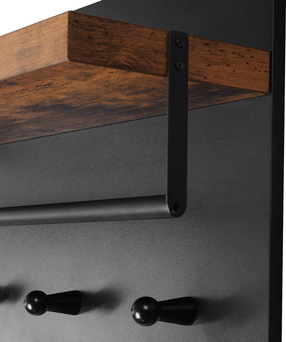 Rich Interiors® | Industrieel Kapstok - Vintage Wand - Kapstok - Industrieel Met Hoedenplank Metaal / Hout - Design 7 Rich Interiors® | Industrieel Kapstok - Vintage Wand - Kapstok - Industrieel Met Hoedenplank Metaal / Hout - Design - Afbeelding 7