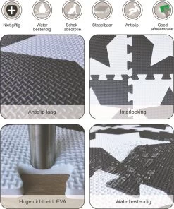 Merkloos Dieren Foam Puzzel Speelmat - 10 Speelmatten - Uitneembare Figuren - Grijs - Wit - Puzzelmat 90x90x1cm -Babyproducten Uitverkoop 1003x1200