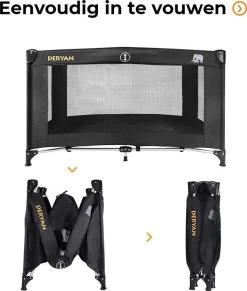 Deryan Believer Campingbedje - 120x60cm - Zwart -Babyproducten Uitverkoop 1018x1200 5