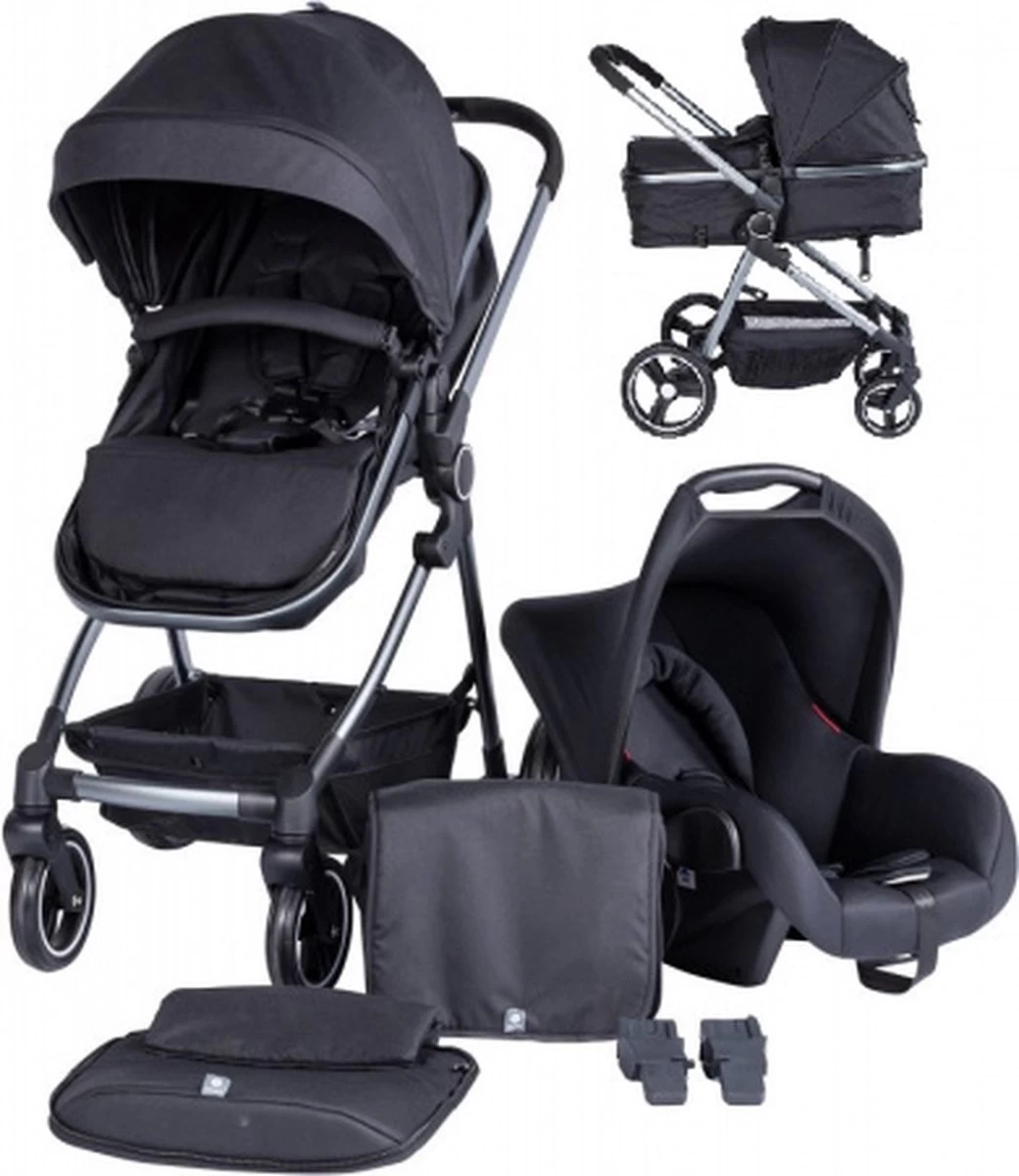 Puck Stroller 3 In 1 Max Zwart Met Frame Antra Incl Autostoel/Adapter/Mamabag 1 Puck Stroller 3 In 1 Max Zwart Met Frame Antra Incl Autostoel/Adapter/Mamabag