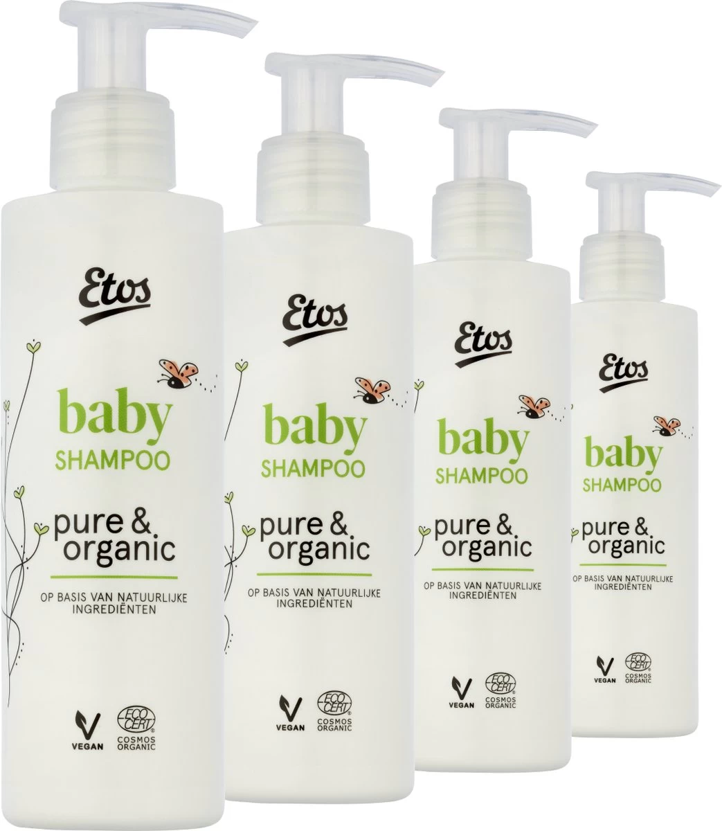 Etos Baby Shampoo - Pure & Organic - Vegan - 4 X 200ML - Voordeelpak 1 Etos Baby Shampoo - Pure & Organic - Vegan - 4 X 200ML - Voordeelpak