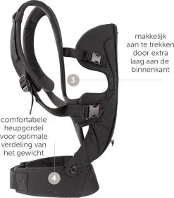 Fillikid Draagzak/Doek - 4 In 1 Ergonomische Buikdrager En Rugdrager - Zwart -Babyproducten Uitverkoop 1055x1200 3