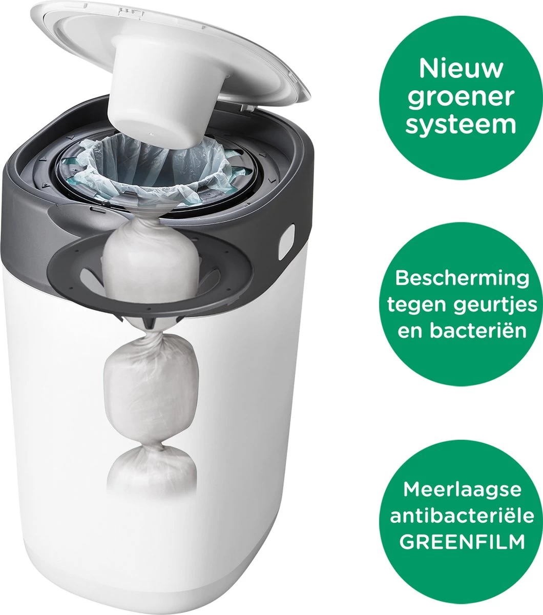 Tommee Tippee Milieuvriendelijke Twist & Click Luieremmer - Met 1 Navulcassette - Groen 3 Tommee Tippee Milieuvriendelijke Twist & Click Luieremmer - Met 1 Navulcassette - Groen - Afbeelding 3
