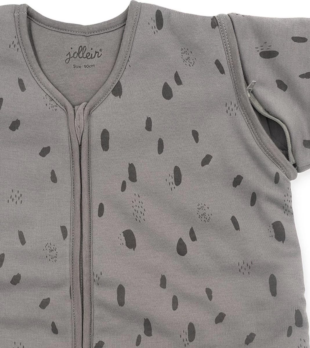 Jollein Baby Baby Winterslaapzak Met Afritsbare Mouw 70cm Spot - Storm Grey 4 Jollein Baby Baby Winterslaapzak Met Afritsbare Mouw 70cm Spot - Storm Grey - Afbeelding 4
