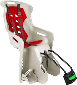 Brioso Fietsstoeltje Achter – Achterzitje Fiets – Kinderzitje Fiets - Zandgrijs/rood