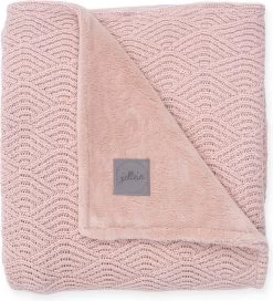 Jollein Baby Deken Ledikant 100x150cm River Knit - Pale Pink/Coral Fleece