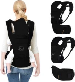 Deryan Pack Luxe Ergonomische Draagzak - Babydrager + Opbergvakjes - Zwart -Babyproducten Uitverkoop 1105x1200 2