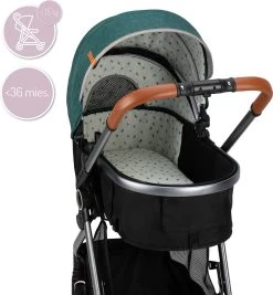 MoMi Kinderwagen - Compacte 2 In 1 Combiwagen - Limuru - Groen (geschikt Van 0-3 Jaar) -Babyproducten Uitverkoop 1110x1200