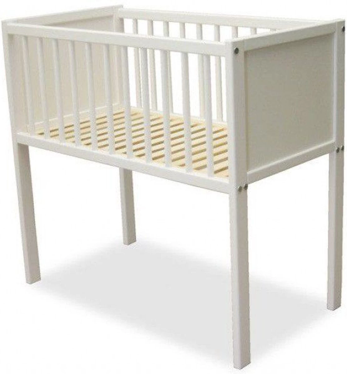 Bebies First Co-sleeper Wieg Wit Set | Inclusief Wiegmatras + Meyco Hoeslaken 12 Bebies First Co-sleeper Wieg Wit Set | Inclusief Wiegmatras + Meyco Hoeslaken - Afbeelding 12