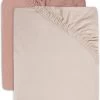 Jollein Baby Hoeslaken Jersey 60x120cm - Pale Pink/Rosewood - 2 Stuks