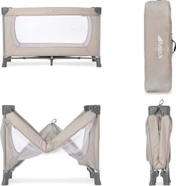 Hauck Dream N Play Campingbedje Set - Met Matras En Muggennet - Beige -Babyproducten Uitverkoop 1130x1200