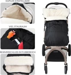 Monzana Kinderwagen Voetenzak Zwart | Teddy | Maxi-Cosi -Babyproducten Uitverkoop 1133x1200 5