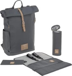 LÄSSIG Luiertas Rolltop Backpack Rugzak Incl Verschoningsmatje Antraciet -Babyproducten Uitverkoop 1137x1200 2
