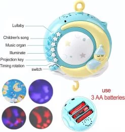 Baby Muzikale Wieg Mobiel, Alldo 360 ° Draaibare Mobiele Wieg Voor Baby's Met Muziek, Verlichting, Multifunctioneel Hangend Born Cot Toy Bedbel Speelgoed Met Afstandsbediening En Projectie -Babyproducten Uitverkoop 1137x1200 5