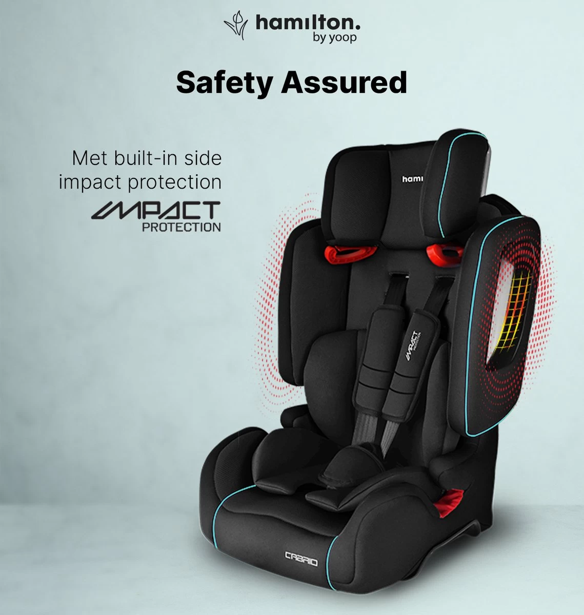 Hamilton By Yoop Cabrio Premium Opvouwbare Autostoel – Veilig, Comfortabel En Lichtgewicht Autozitje – Groep I, II, III Autostoeltje Voor 9 Maanden Tot 12 Jaar – Neon Blauw – ISOFIX Kliksysteem - 1e Opvouwbare Autostoel Ter Wereld - Zwart/Neon Blauw 4 Hamilton By Yoop Cabrio Premium Opvouwbare Autostoel – Veilig, Comfortabel En Lichtgewicht Autozitje – Groep I, II, III Autostoeltje Voor 9 Maanden Tot 12 Jaar – Neon Blauw – ISOFIX Kliksysteem - 1e Opvouwbare Autostoel Ter Wereld - Zwart/Neon Blauw - Afbeelding 4