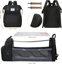 Merkloos Luiertas Rugzak - Luiertassen Met Babybed - Grote Luiertas Met Wieg - Luiertas Verzorgingstas Met Babybedje - Verzorgingsrugzak - Zwart 12 Merkloos Luiertas Rugzak - Luiertassen Met Babybed - Grote Luiertas Met Wieg - Luiertas Verzorgingstas Met Babybedje - Verzorgingsrugzak - Zwart -Babyproducten Uitverkoop 1151x1200 3