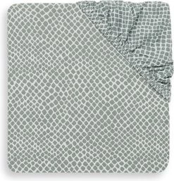 Jollein Baby Hoeslaken Ledikant Jersey 60x120cm Snake - Ash Green