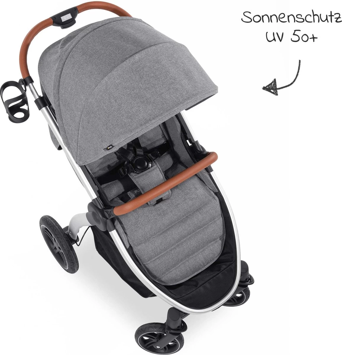 Hauck UpTown Buggy - Met één Hand Opvouwbaar - Grijs 2 Hauck UpTown Buggy - Met één Hand Opvouwbaar - Grijs - Afbeelding 2