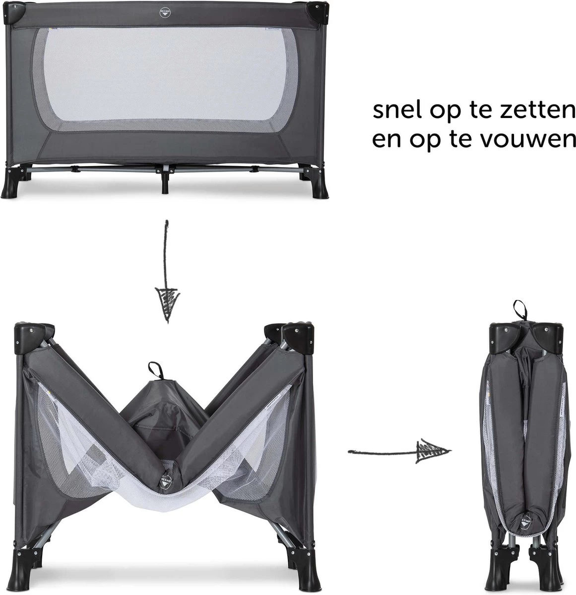 Hauck Dream N Play Plus Campingbedje Set - Met Matras En Muggennet - Grijs 10 Hauck Dream N Play Plus Campingbedje Set - Met Matras En Muggennet - Grijs - Afbeelding 10