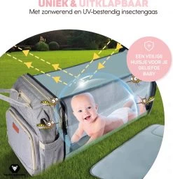 Vulpes BabyCare® Luiertas Rugzak - Luiertassen Met Babybed - Grote Luiertas Met Wieg- Luiertas Verzorgingstas Met Babybedje - Verzorgingsrugzak - Grijs -Babyproducten Uitverkoop 1162x1200 1