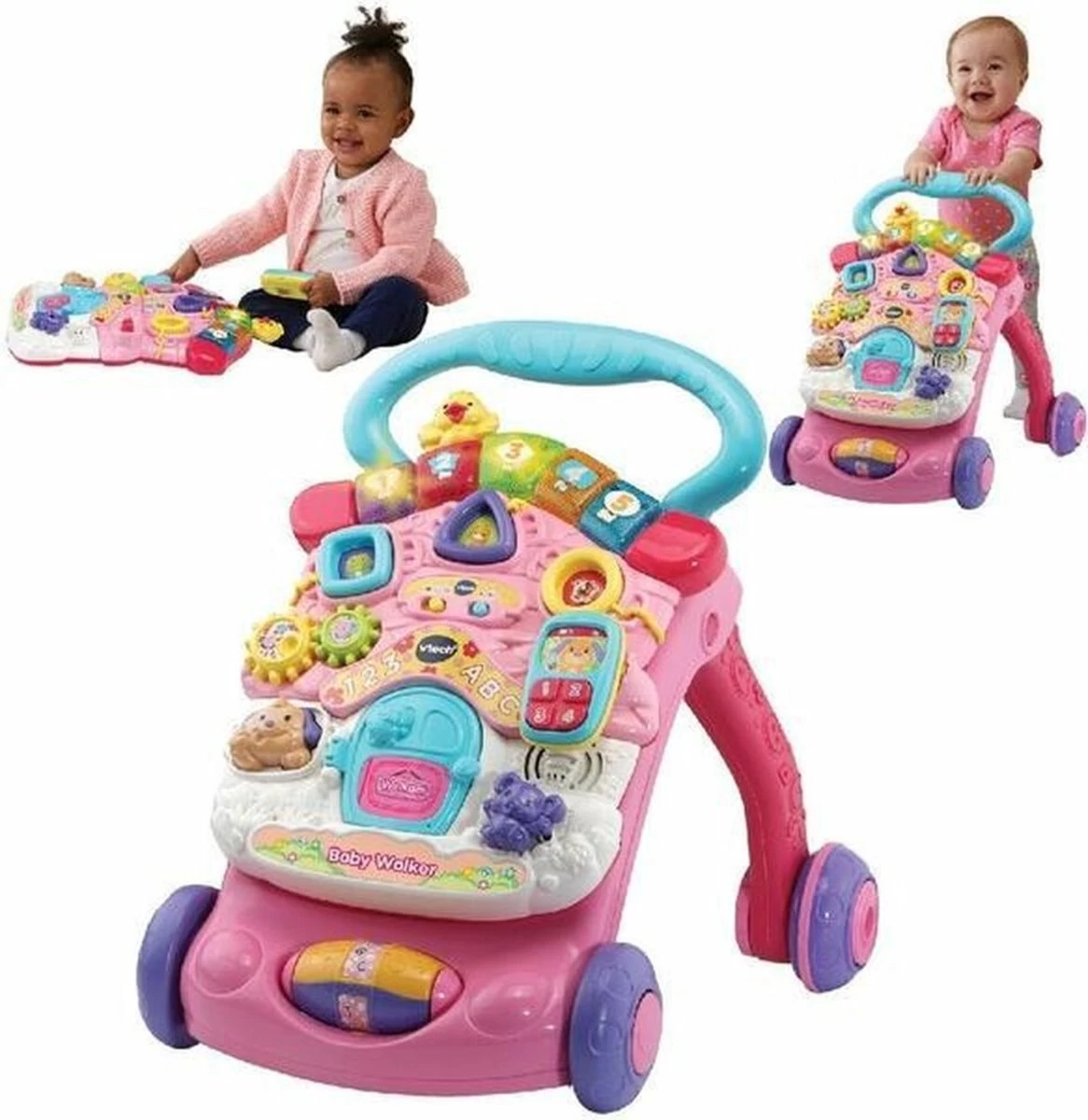 VTech 2 In 1 Baby Walker - Educatief Babyspeelgoed - Roze - 9 Tot 36 Maanden 5 VTech 2 In 1 Baby Walker - Educatief Babyspeelgoed - Roze - 9 Tot 36 Maanden - Afbeelding 5