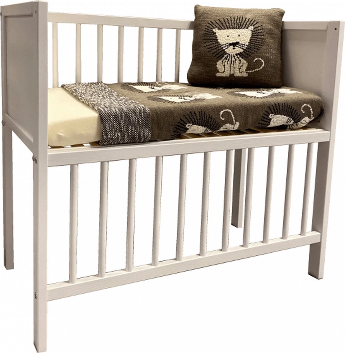 Bebies First Co-sleeper Wieg Wit Set | Inclusief Wiegmatras + Meyco Hoeslaken 13 Bebies First Co-sleeper Wieg Wit Set | Inclusief Wiegmatras + Meyco Hoeslaken - Afbeelding 13