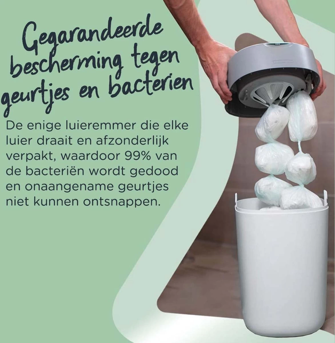 Tommee Tippee Milieuvriendelijke Twist & Click Luieremmer - Met 1 Navulcassette - Groen 7 Tommee Tippee Milieuvriendelijke Twist & Click Luieremmer - Met 1 Navulcassette - Groen - Afbeelding 7