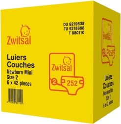 Zwitsal Luiers - Mini Maat 2 - 252 Stuks - Voordeelverpakking -Babyproducten Uitverkoop 1176x1200 5