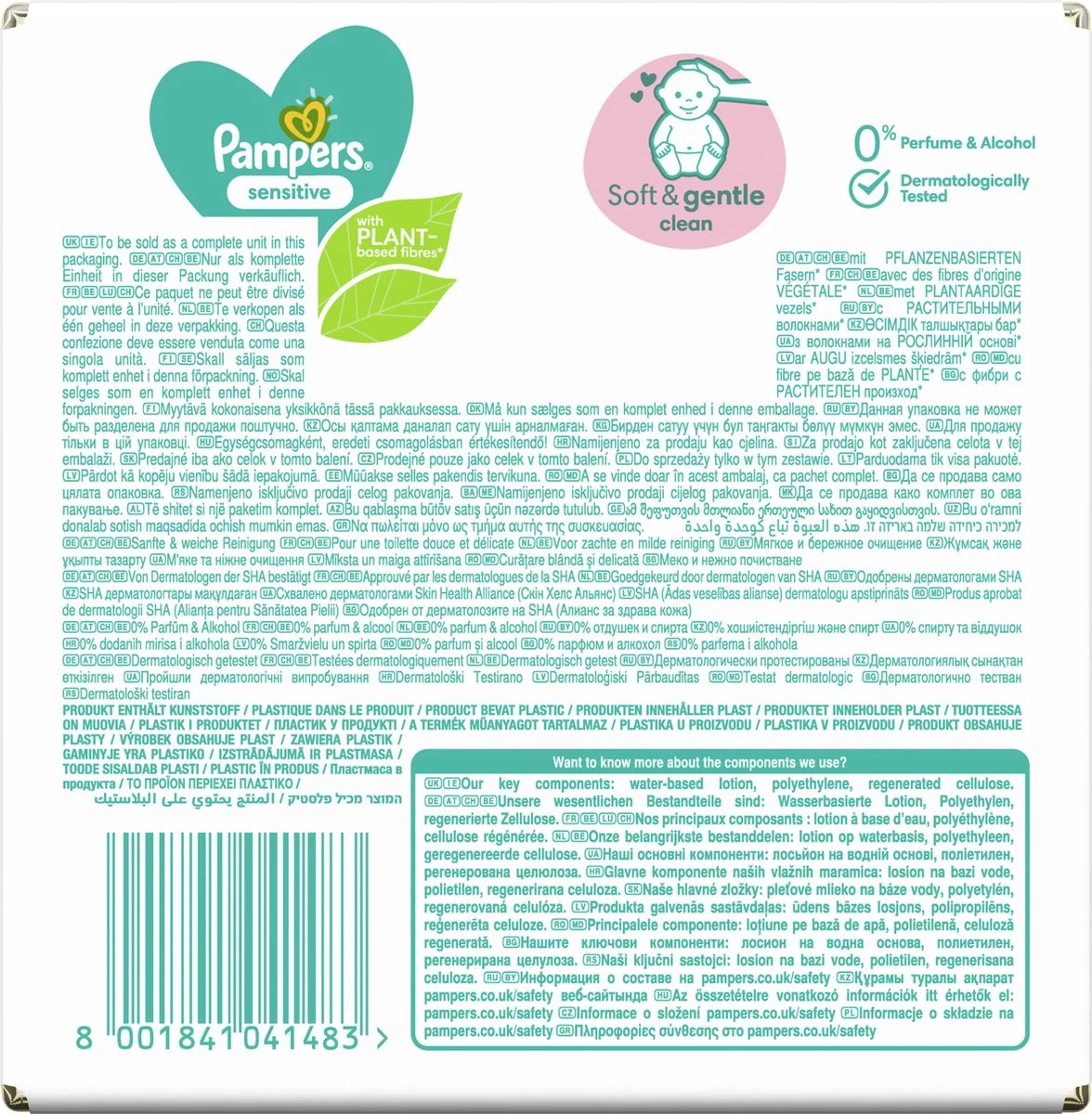 Pampers® Pampers - Sensitive - Billendoekjes - 1872 Doekjes - 36 X 52 10 Pampers® Pampers - Sensitive - Billendoekjes - 1872 Doekjes - 36 X 52 - Afbeelding 10