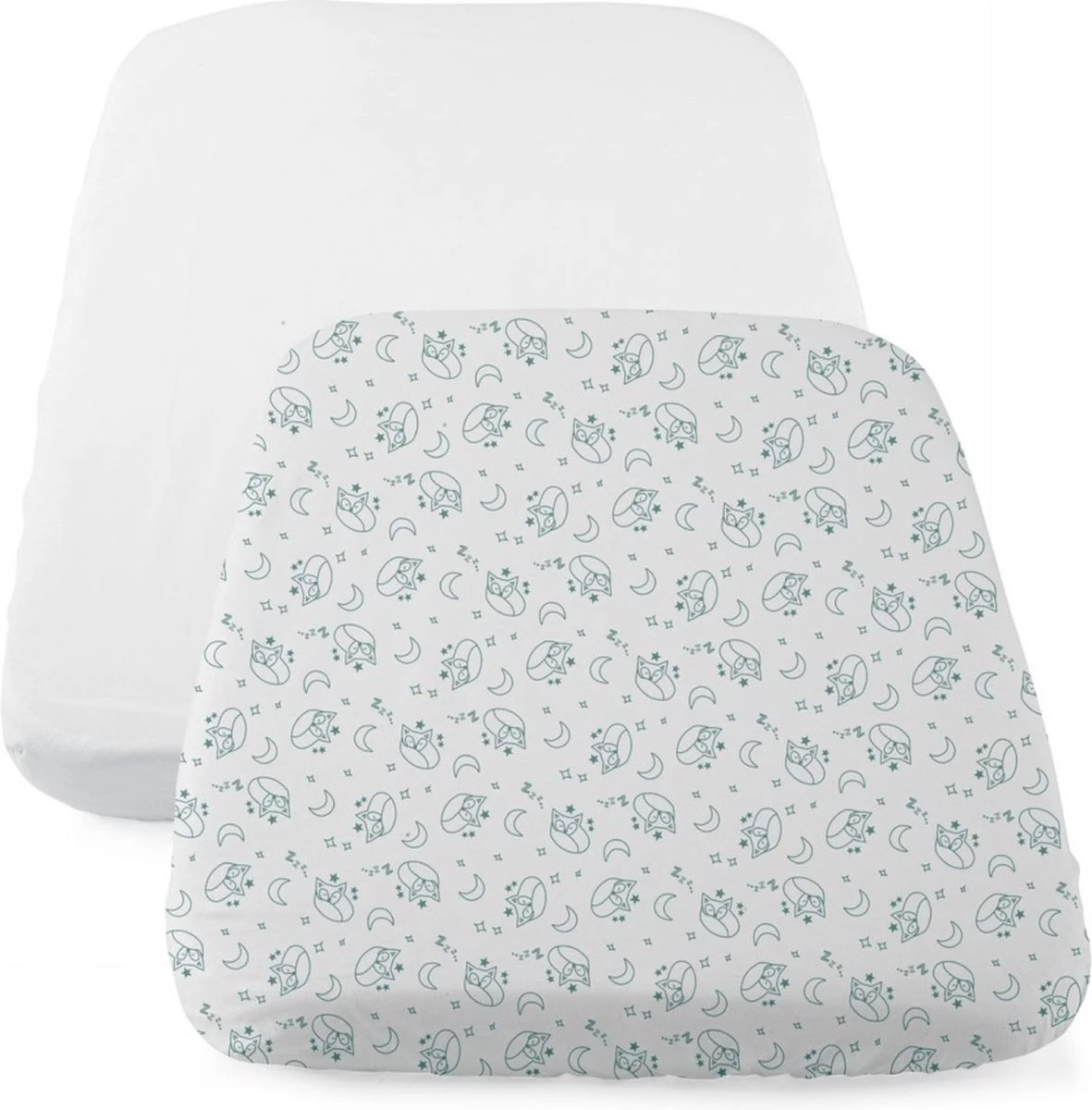 Chicco - Set Van 2 Hoeslakens Blauw Vossenpatroon - Voor Next2Me Wieg 1 Chicco - Set Van 2 Hoeslakens Blauw Vossenpatroon - Voor Next2Me Wieg