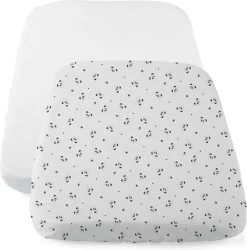 Chicco - Set Van 2 Hoeslakens Wit Pandabeerpatroon - Voor Next2Me Wieg
