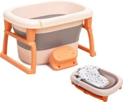 FOXSPORT Babybadje - Inklapbaar Bad - Bad Baby - Zitbad - Bath Bucket - Opvouwbaar Bad Kinderen - Baby Badje - Opvouwbaar Bad Baby - Opvouwbaar Bad - Baby Badkussen - Oranje -Babyproducten Uitverkoop 1200x1001 7