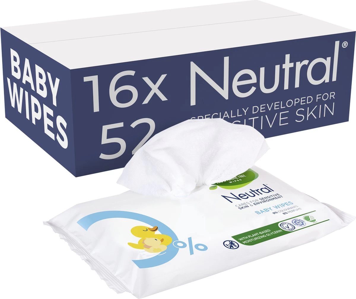 Neutral Baby Billendoekjes Parfumvrij - 832 Stuks - Voordeelverpakking 1 Neutral Baby Billendoekjes Parfumvrij - 832 Stuks - Voordeelverpakking