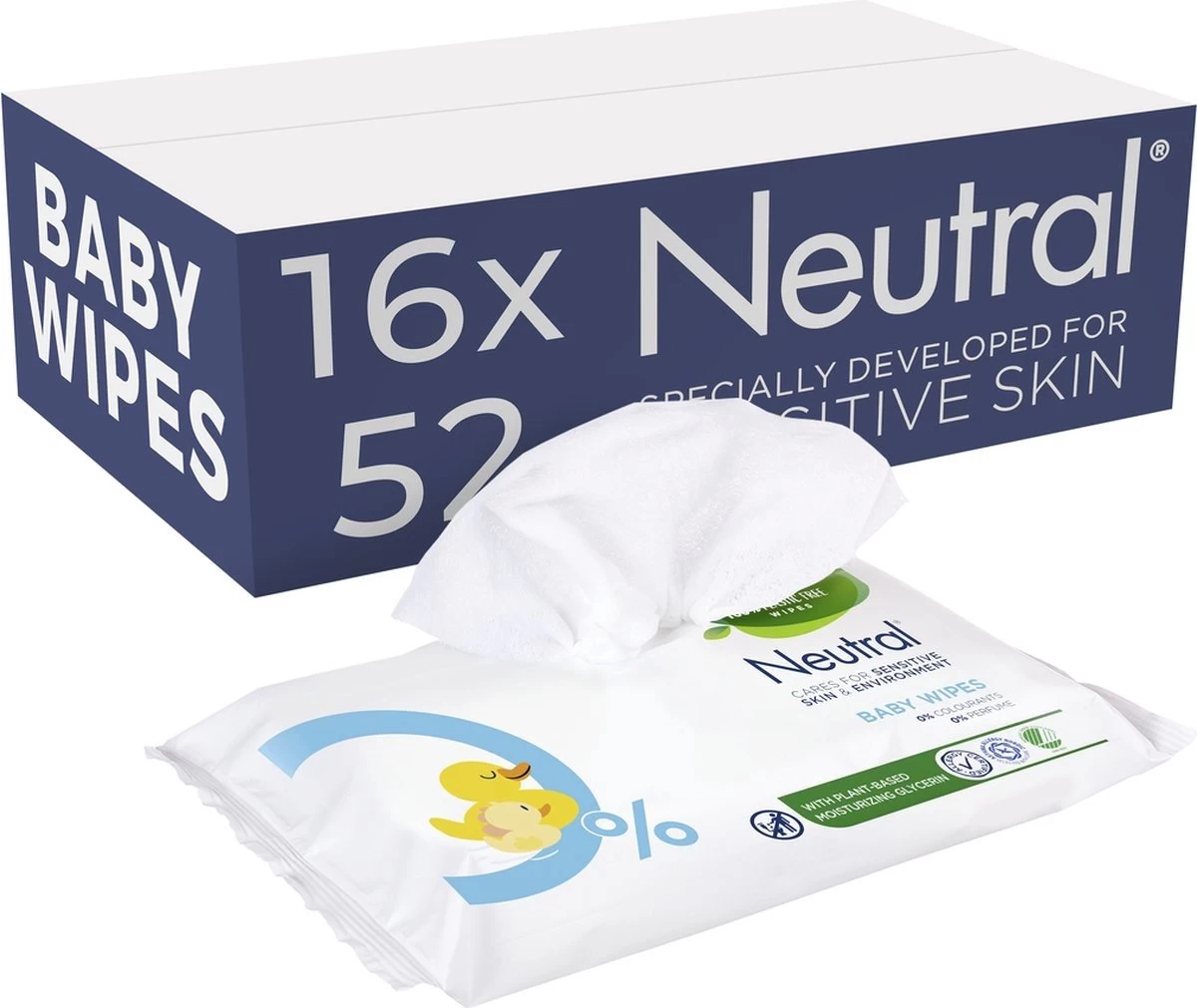 Neutral Baby Billendoekjes Parfumvrij - 832 Stuks - Voordeelverpakking 9 Neutral Baby Billendoekjes Parfumvrij - 832 Stuks - Voordeelverpakking - Afbeelding 9