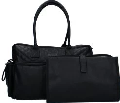 Kidzroom Vision Of Love Luiertas - Zwart - Verschoonmatje - Verstelbare Schouderband -Babyproducten Uitverkoop 1200x1025