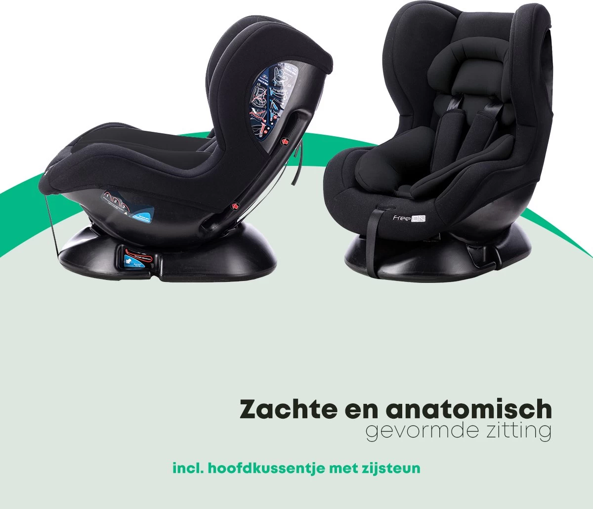 FreeON Autostoel Tipo Zwart (0-18kg) - Groep 0+1 Autostoel Voor Kinderen Van 0 Tot 4 Jaar 2 FreeON Autostoel Tipo Zwart (0-18kg) - Groep 0+1 Autostoel Voor Kinderen Van 0 Tot 4 Jaar - Afbeelding 2