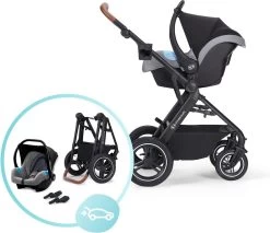 Kinderkraft B-Tour Ash Grey 3-in-1 Combi Kinderwagen Incl. Autostoel KSBTOU00DGR3000 -Babyproducten Uitverkoop 1200x1037 3