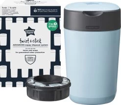 Tommee Tippee Milieuvriendelijke Twist & Click Luieremmer - Met 1 Navulcassette - Blauw -Babyproducten Uitverkoop 1200x1039 3