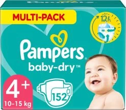 Pampers® Pampers Baby-Dry Luiers - Maat 4+ (10-15 Kg) - 152 Stuks - Multi-Pack -Babyproducten Uitverkoop 1200x1045 4