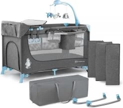 Kinderkraft Joy Luxe - Campingbed Met Schommelfunctie Blauw