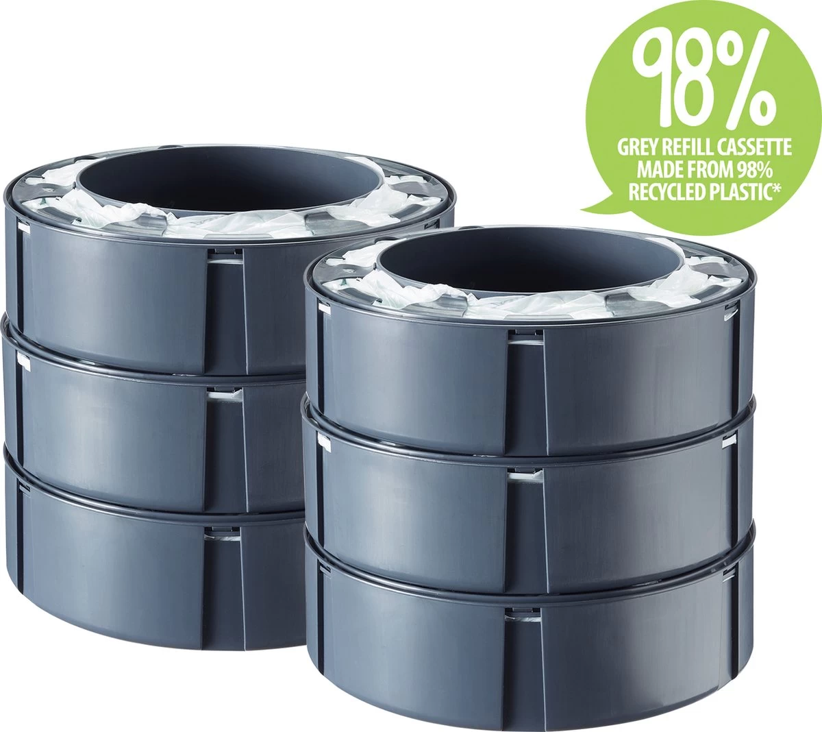 Tommee Tippee Simplee Sangenic Luieremmer, Milieuvriendelijker Systeem, Inclusief 6 Navulcassettes Met Duurzaam Geproduceerde Antibacteriële GREENFILM, Grijs 2 Tommee Tippee Simplee Sangenic Luieremmer, Milieuvriendelijker Systeem, Inclusief 6 Navulcassettes Met Duurzaam Geproduceerde Antibacteriële GREENFILM, Grijs - Afbeelding 2