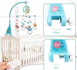 Baby Muzikale Wieg Mobiel, Alldo 360 ° Draaibare Mobiele Wieg Voor Baby's Met Muziek, Verlichting, Multifunctioneel Hangend Born Cot Toy Bedbel Speelgoed Met Afstandsbediening En Projectie -Babyproducten Uitverkoop 1200x1088 5