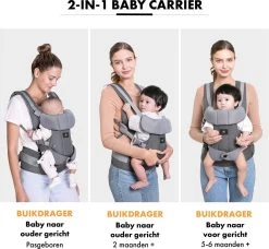 Deryan Ergonomische Draagzak - Buikdrager 2-in-1 Antraciet 13 Deryan Ergonomische Draagzak - Buikdrager 2-in-1 Antraciet -Babyproducten Uitverkoop 1200x1107 3