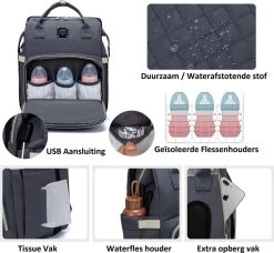 Luiertas - Multifuctioneel Luiertas 3 In 1 - Met Babybedje - Met Verschoningsmatje - Grijs - Met Usb - Met Verdikt Matras 13 Luiertas - Multifuctioneel Luiertas 3 In 1 - Met Babybedje - Met Verschoningsmatje - Grijs - Met Usb - Met Verdikt Matras -Babyproducten Uitverkoop 1200x1110 2