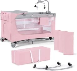Kinderkraft Campingbed - Leody Met Accessoires - Roze -Babyproducten Uitverkoop 1200x1110 3