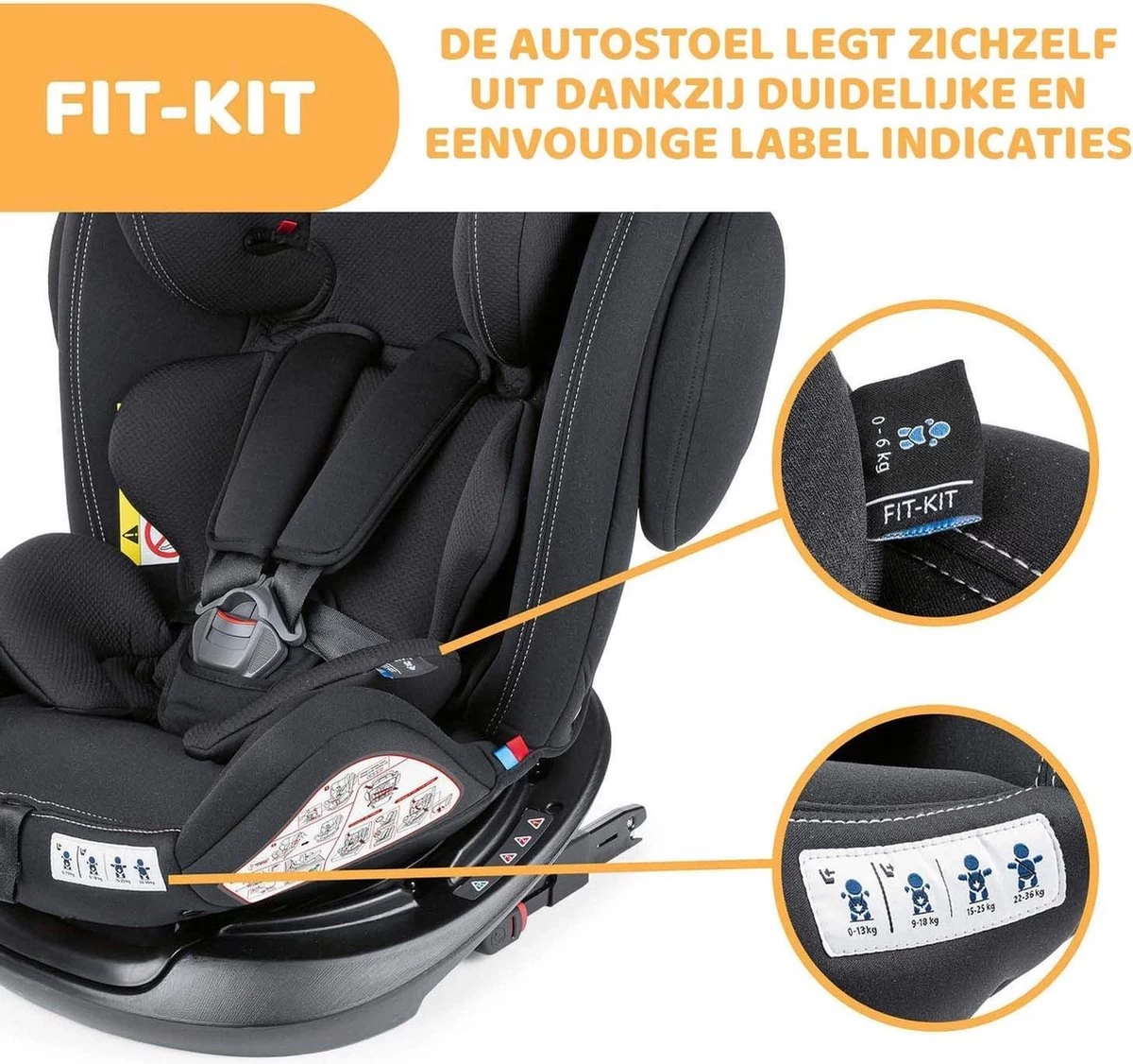 Chicco Autostoel Unico PLUS - Groep 0 1 2 3 - Isofix Bevestiging -Verstelbare Hoofdsteun - Zwart 6 Chicco Autostoel Unico PLUS - Groep 0 1 2 3 - Isofix Bevestiging -Verstelbare Hoofdsteun - Zwart - Afbeelding 6