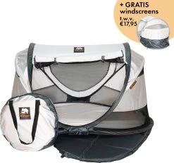 Deryan Shane Luxe 2023 Campingbedje - Baby Tent - Anti-UV 50+ - Peuterbed - Silver