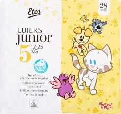 Etos Woezel & Pip Luiers Junior Maat 5 - 12-25 Kg - Megabox - 84 Stuks -Babyproducten Uitverkoop 1200x1129 4