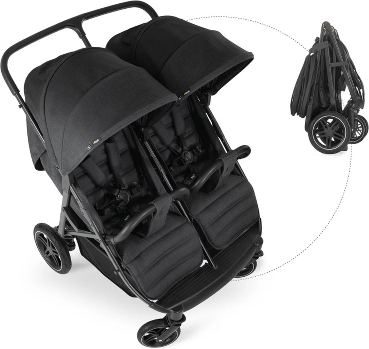 Hauck Uptown Duo Melange Broertje/zusje Kinderwagen Black 7 Hauck Uptown Duo Melange Broertje/zusje Kinderwagen Black - Afbeelding 7