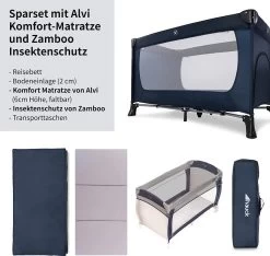 Hauck Dream N Play Plus Campingbedje Set - Met Matras En Muggennet - Navy -Babyproducten Uitverkoop 1200x1136 5